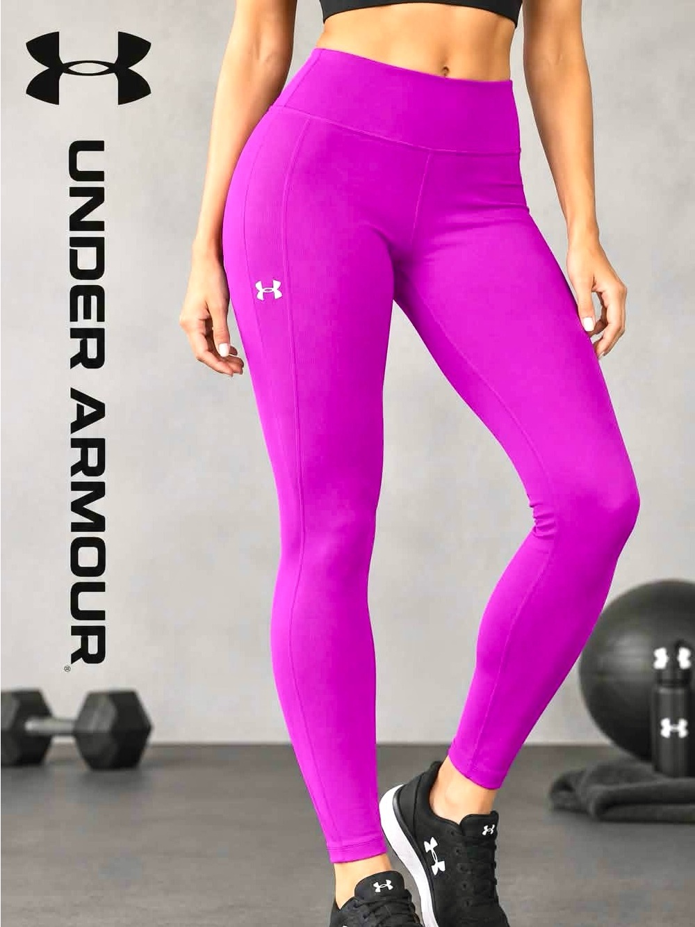 Under Armour Women's Magenta High Rise Full Length Leggings